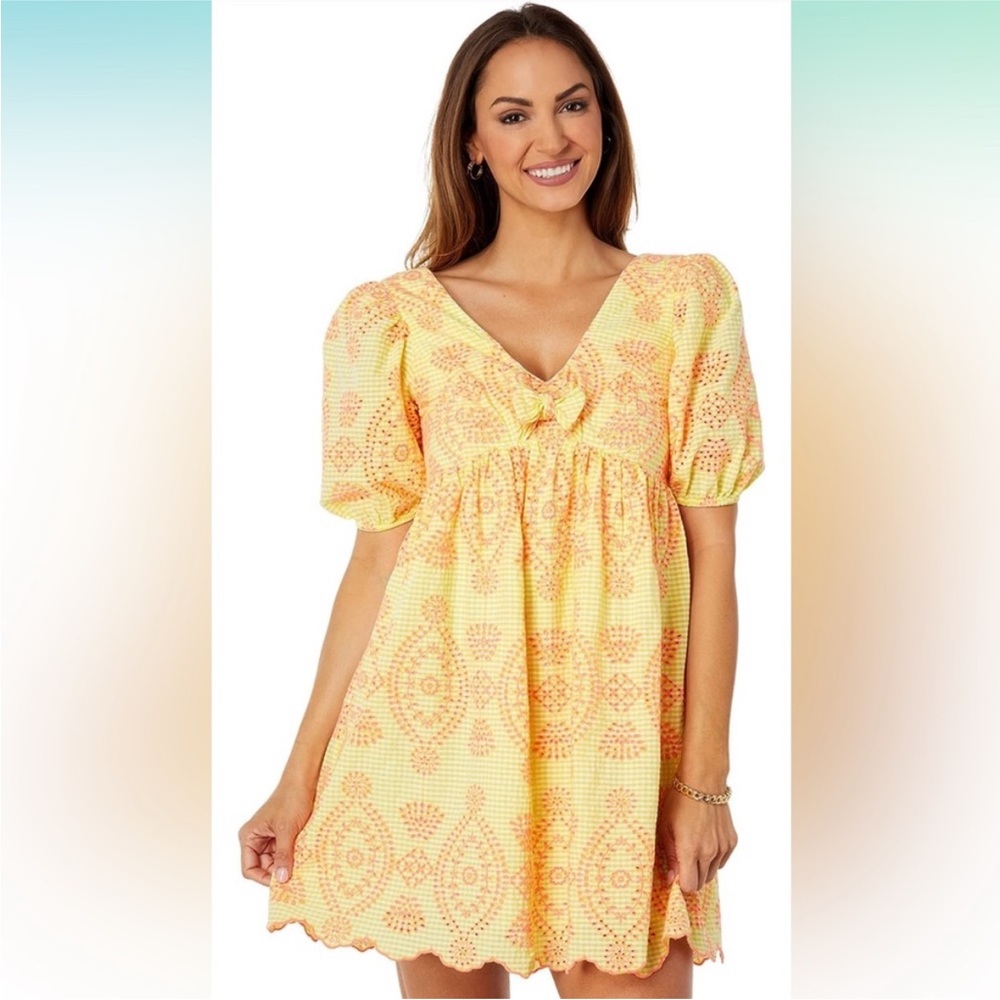 Lilly Pulitzer Serafina, eyelet babydoll dress sz 8